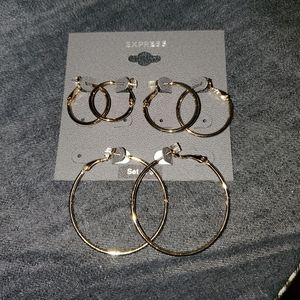 NWT set of three gold hoop earrings